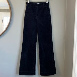 & Other Stories Navy Blue Corduroy Straight Leg Flare Size 2